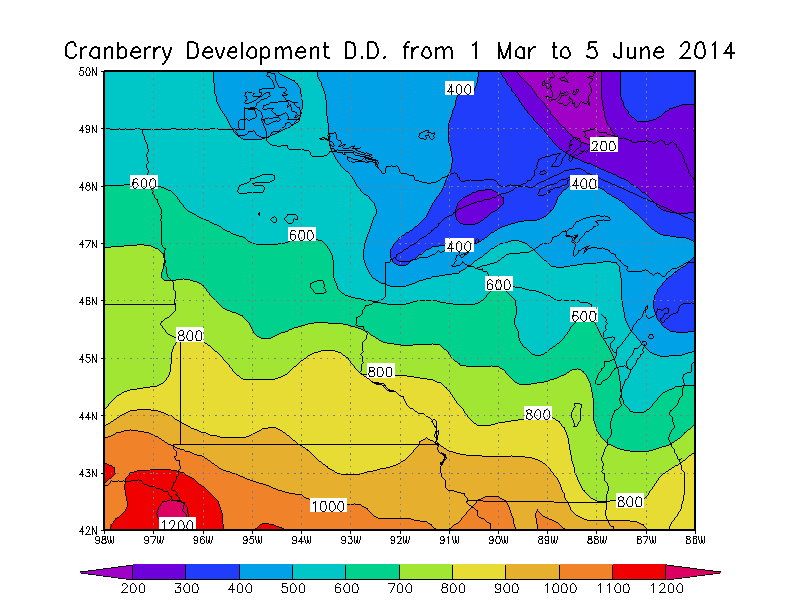 Yesterday's DD map of cranberry phenology Wimnddsine41 60